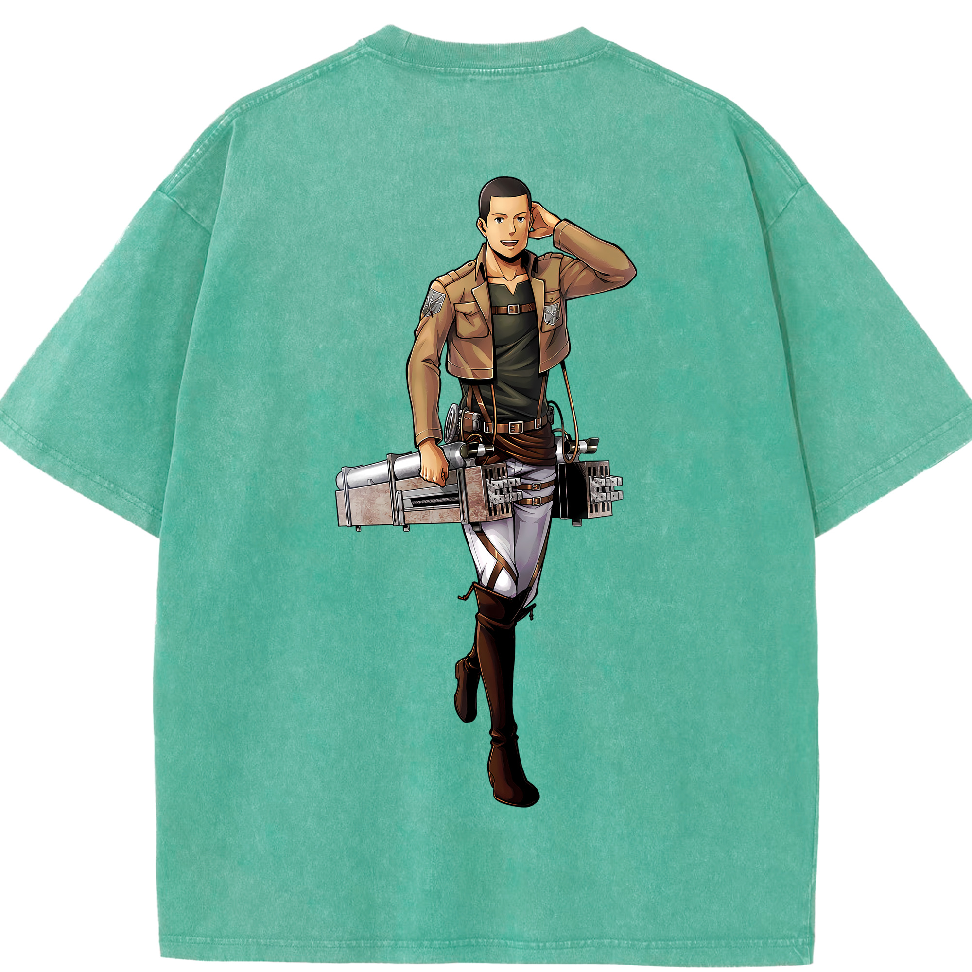 （画像用） 進撃の巨人 Attack on Titan 綿100% ヴィンテージ風 半袖Tシャツ（背面プリント）